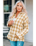 Darrahopens Women's Fashion > Tops & T-shirts Azura Exchange Plaid Shirt with Turn Down Collar - M