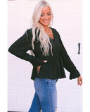 Darrahopens Women's Fashion > Tops & T-shirts Azura Exchange Pleated Ruffled V Neck Babydoll Top - M