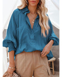 Darrahopens Women's Fashion > Tops & T-shirts Azura Exchange Pocketed Billowy Sleeves Shirt - XL