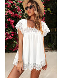 Darrahopens Women's Fashion > Tops & T-shirts Azura Exchange Pom Pom Lace Splicing Blouse - 2XL