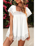 Darrahopens Women's Fashion > Tops & T-shirts Azura Exchange Pom Pom Lace Splicing Blouse - XL