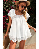 Darrahopens Women's Fashion > Tops & T-shirts Azura Exchange Pom Pom Lace Splicing Blouse - XL