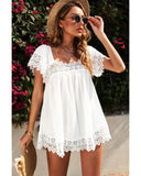 Darrahopens Women's Fashion > Tops & T-shirts Azura Exchange Pom Pom Lace Splicing Blouse - XL