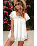 Darrahopens Women's Fashion > Tops & T-shirts Azura Exchange Pom Pom Lace Splicing Blouse - XL