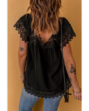 Darrahopens Women's Fashion > Tops & T-shirts Azura Exchange Pom Pom Splicing Square Neck Blouse - M