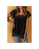 Darrahopens Women's Fashion > Tops & T-shirts Azura Exchange Pom Pom Splicing Square Neck Blouse - S