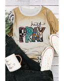 Darrahopens Women's Fashion > Tops & T-shirts Azura Exchange Pray Western Fashion Leopard Bleached Tee - S