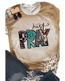 Darrahopens Women's Fashion > Tops & T-shirts Azura Exchange Pray Western Fashion Leopard Bleached Tee - S