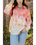 Darrahopens Women's Fashion > Tops & T-shirts Azura Exchange Print Lace-up Buttoned Henley Top - XL