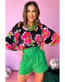 Darrahopens Women's Fashion > Tops & T-shirts Azura Exchange Print Puff Sleeve Blouse - M