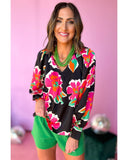 Darrahopens Women's Fashion > Tops & T-shirts Azura Exchange Print Puff Sleeve Blouse - M