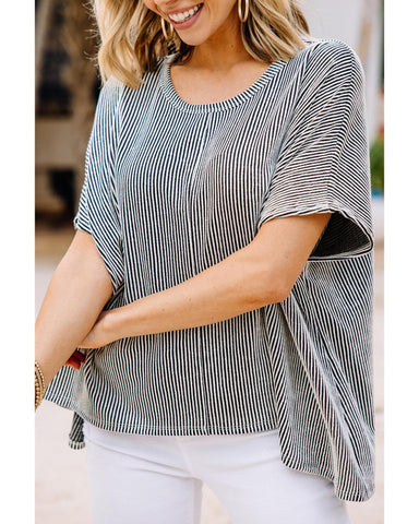 Darrahopens Women's Fashion > Tops & T-shirts Azura Exchange Relaxed Ribbed Knit Tee - L