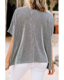 Darrahopens Women's Fashion > Tops & T-shirts Azura Exchange Relaxed Ribbed Knit Tee - L