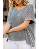 Darrahopens Women's Fashion > Tops & T-shirts Azura Exchange Relaxed Ribbed Knit Tee - M