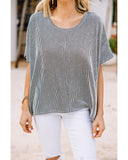 Darrahopens Women's Fashion > Tops & T-shirts Azura Exchange Relaxed Ribbed Knit Tee - M
