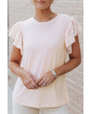 Darrahopens Women's Fashion > Tops & T-shirts Azura Exchange Sequin Sleeves Crew Neck T-Shirt - L