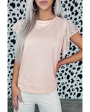 Darrahopens Women's Fashion > Tops & T-shirts Azura Exchange Sequin Sleeves Crew Neck T-Shirt - S