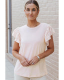 Darrahopens Women's Fashion > Tops & T-shirts Azura Exchange Sequin Sleeves Crew Neck T-Shirt - S