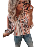 Darrahopens Women's Fashion > Tops & T-shirts Azura Exchange Striped 3/4 Sleeve Blouse - S