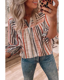 Darrahopens Women's Fashion > Tops & T-shirts Azura Exchange Striped 3/4 Sleeve Blouse - XL