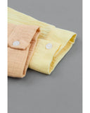 Darrahopens Women's Fashion > Tops & T-shirts Azura Exchange Textured Color Block Long Sleeve Shirt with Pocket - M