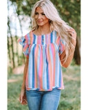 Darrahopens Women's Fashion > Tops & T-shirts Azura Exchange Tiered Ruffle Cap Sleeve Top - L