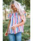 Darrahopens Women's Fashion > Tops & T-shirts Azura Exchange Tiered Ruffle Cap Sleeve Top - M