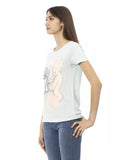 Darrahopens Women's Fashion > Tops & T-shirts Short Sleeve Round Neck T-shirt with Front Print M Women