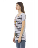 Darrahopens Women's Fashion > Tops & T-shirts Short Sleeve Round Neck T-shirt with Front Print M Women