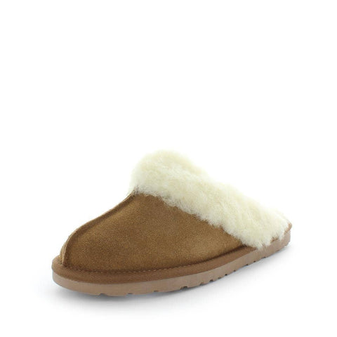 Darrahopens Women's Fashion > Uggs & Slippers JUST BEE Women's CITA Slippers Chestnut 10US