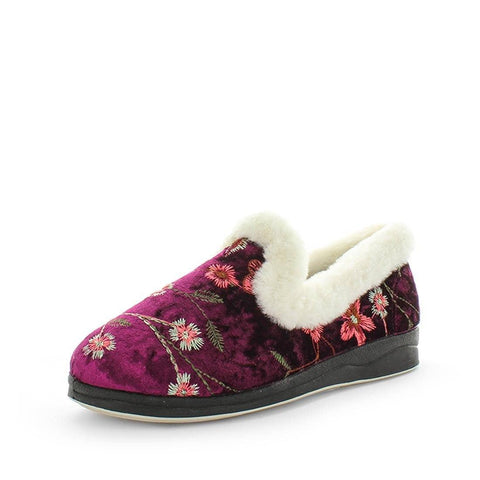 Darrahopens Women's Fashion > Uggs & Slippers Panda PEMILLE Slippers Uggs Burgundy Embroidery Shoe 7