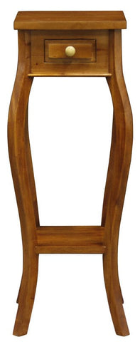 Darrahopens.com.au-1 Drawer cabriol Leg Plant Stand (Light Pecan)