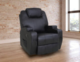 Black Massage Sofa Chair Recliner 360 Degree Swivel PU Leather Lounge 8 Point Heated