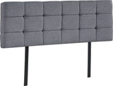 Linen Fabric Queen Bed Deluxe Headboard Bedhead - Grey