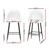 Artiss Bar Stools Kitchen Dining Chair Stool White Chairs Sherpa Boucle
