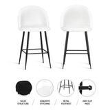 Artiss Bar Stools Kitchen Dining Chair Stool White Chairs Sherpa Boucle
