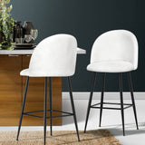 Artiss Bar Stools Kitchen Dining Chair Stool White Chairs Sherpa Boucle