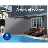 Instahut Retractable Side Awning Shade 2 x 3m - Grey