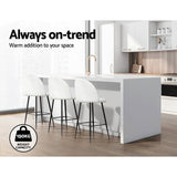 Artiss Bar Stools Kitchen Dining Chair Stool White Chairs Sherpa Boucle