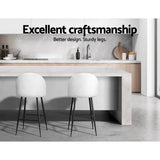 Artiss Bar Stools Kitchen Dining Chair Stool White Chairs Sherpa Boucle