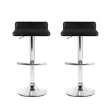 Artiss Set of 2 PU Leather Wave Style Bar Stools - Black