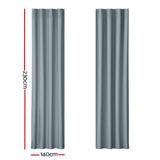 Artiss 2X Blockout Curtains Blackout Window Curtain Eyelet 140x230cm Grey