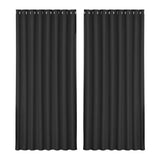 Artiss 2X Blockout Curtains Blackout Window Curtain Eyelet 300x230cm Black