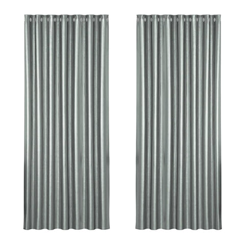 Artiss 2X Blockout Curtains Blackout Window Curtain Eyelet 240x230cm Grey
