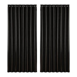 Artiss 2X Blockout Curtains Blackout Window Curtain Eyelet 300x230cm Black