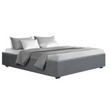 Artiss Bed Frame King Size Gas Lift Base With Storage Platform Grey Fabric Toki Collection