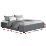 Artiss Bed Frame King Size Gas Lift Base With Storage Platform Grey Fabric Toki Collection