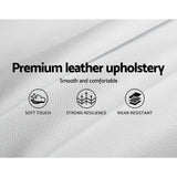 Artiss Tiyo Bed Frame PU Leather Gas Lift Storage - White King Single