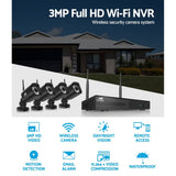 UL-TECH 3MP 8CH NVR Wireless 4 Security Cameras Set
