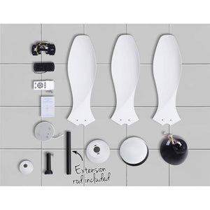 Devanti Ceiling Fan Light Remote Control Ceiling Fans White 48'' 3 Blades